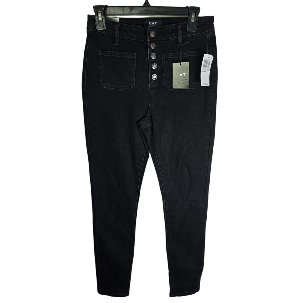 OAT New York nwt High Rise Sailor Skinny Jeans Size 27 black